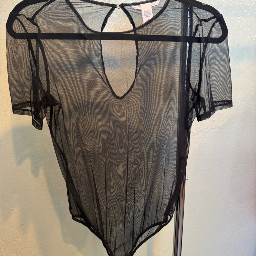 Black Sheer Mesh Bodysuit